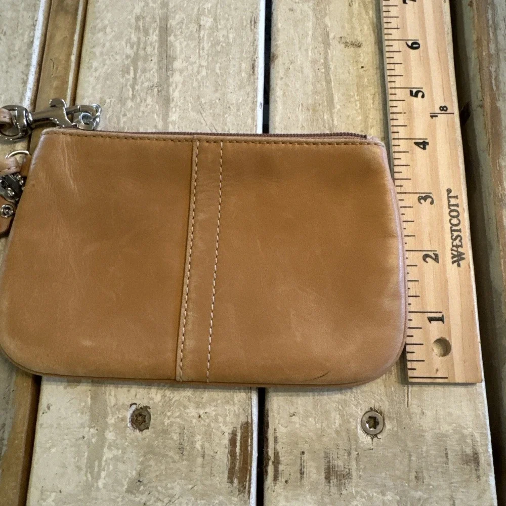 Vintage Coach Tan Smooth Leather Wristlet Small‎ Wrist Wallet Bag - Picture 9 of 15